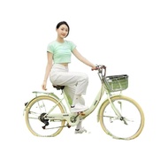 Jie'an Men's and Women's Foldable Bicycle Adult 22/24-Inch Lightweight Variable Speed Work Clothing Installation-Free Solid Tire Bicycle