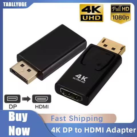 4K Display Port to HDMI-Compatible Adapter Converter DisplayPort Male to HDMI-Compatible Female HD C