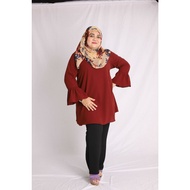 EZE FASHION 69171 BLOUSE BUBBLE CHIFFON PLAIN SIZE-46-48-50