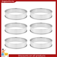 6 Pack 4 Inch Double Rolled English Muffin Rings, Stainless Steel Crumpet Rings, Tart Rings, Round