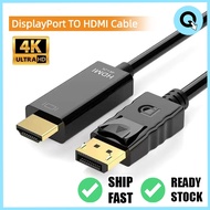 QFL 1.8M DP To HDMI Cable Adapter 1.4 Display Port To HDMI Converter 1080 &amp; 4K 30Hz For PC Laptop TV Monitor Projector
