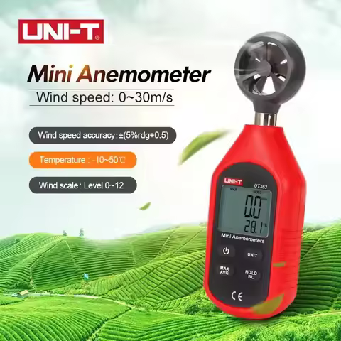 UNI-T Digital Anemometer UT363 UT363BT Wind Speed Meter Professional Temperature Tester Air Flow Spe