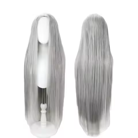 Final Fantasy VII FF7 Sephiroth Silver Grey Long Straight Cosplay Wig Anime Hair