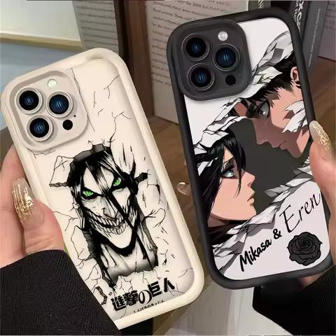 Attack on Titan Eren Mikasa Case For iPhone 17 Air 16 16E 15 14 13 12 11 Pro Max X XS X S Max XR SE 