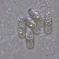 Pearl String] Retro French Pearl Line Nail Sticker Convenient All-Match Manicure Sticker