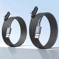 MUJUEAO | สายชาร์จเร็ว 90 องศา สามารถโค้งได้ สำหรับเล่นเกม USB Type-C ความยาว 2 เมตร
