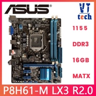 P8H61-M LX3 PLUS R2.0 Desktop Motherboard H61 Socket LGA 1155 i3 i5 i7 DDR3 16G uATX UEFI BIOS Used