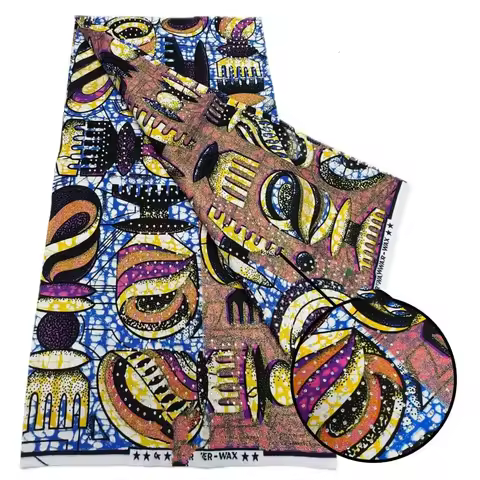 2026 New Style Nigeria Golden Stonk Wax Print Fabric - High Quality African Wax Print Fabric for Pat