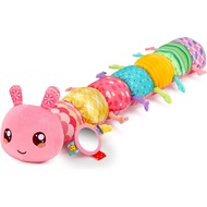 Baby Girls Toys 0-6 Month Music Animal Stuffed Caterpillar Toy for Infant 0-3 3-6 Months with Mirror