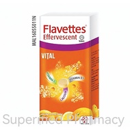 Flavettes Effervescent Vitamin C Vital 30's (Vitamin C 1000mg, Calcium 250mg, Vitamin D3 300iu)