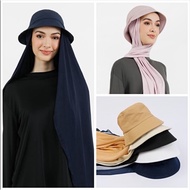 Topi Bucket Hat wanita dewasa Kerudung Pashmina instan