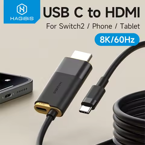 Hagibis Switch Dock for Nintendo Switch/OLED/Switch2 USB C to HDMI Cable Adapter 8K@60Hz HDR 100W PD