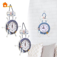 [Nanaaaa] Mediterranean Wall Clock Silent Nautical Clock for Office Kitchen Bathroom