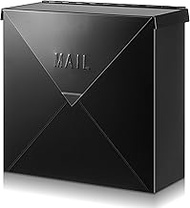 Yaocom Wall Mount Mailbox 10 x 10 x 4 Inch Large Capacity Mail Box Metal Mailboxes for Outside Moder