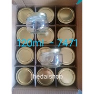♞120ml empty glass jar 24pcs per box with free sealer 7471 code