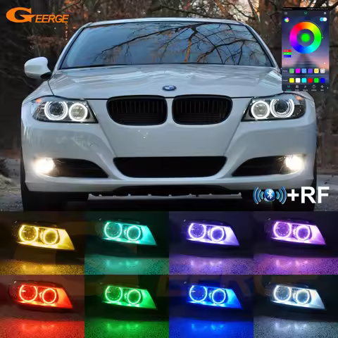 For BMW 3 Series E90 E91 LCI 2009 2010 2011 2012 Bluetooth App Multi Color Ultra Bright RGB LED Ange