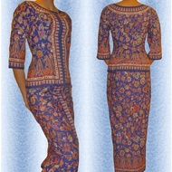 Airlines Stewardess Uniform Traditional Batik Kabaya Set / Airlines Batik Dress