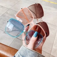 Colorful Sunglasses Square Big Frame Glasses Anti UV Spec Hitam Gelap Korean Unisex Eyeglasses Sungl