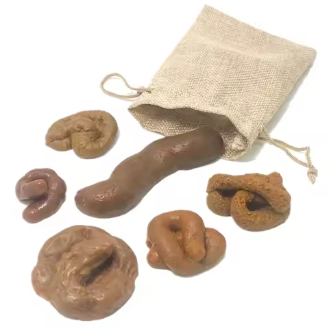 6Pcs Fake Poop Realistic Floating Fake Dog Shits Funny Joke Tricky Toys with Drawstring Bag for Apri