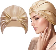 Anfly Bonnet Silk Night Hair for Women to Sleep Hair Wrap 100% Natural Mulberry Silk Turban for Curl