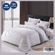 100% COTTON (HOTEL STYLE) 7 IN 1 PLAIN Cadar with comforter set READY STOCK 1000 TC "proyu"