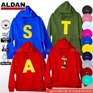 ALAS Initial A of Alvin Simon Theodore Chipmunk Hoodie Jacket LongSleeve Cotton Kids Adult Pullover
