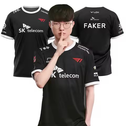 SKT T1 League of Legends World Championship T-shirt, LOL game team uniform, MSI Faker Zeus T-shirt, 