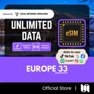 【Europe eSIM 欧洲】【Europe 33 Countries】Europe eSIM for Europe 33 Countries UK France Italy eSIM Europe