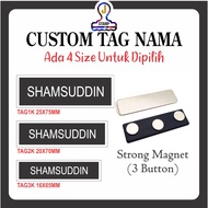 Name Tag With Magnet Tag Nama Sekolah Tag Nama Cikgu Tag Nama Kakitangan Kerajaan Tag Penjawat Awam