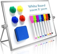 OWill Dry Erase White Board, 8” X 12” Small Whiteboard with Stand, Mini Whiteboard A4 Magnetic Deskt