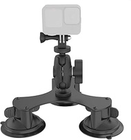 NUOBAKE Triple Suction Cup Mount, with 1/4"-20 Standard Thread Adapter, Perfect Compatible for Gopro