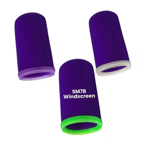 Violet Sound Absorbing Sponge Mic Windscreens Glow in Dark Fixed Rings for Shure SM7B SM7dB