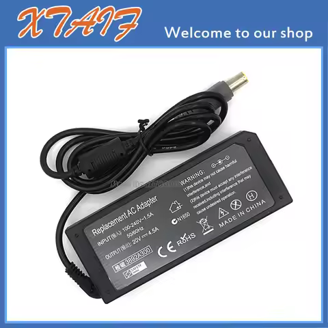 AC/DC Adapter Charger Power Supply Cord for IBM Lenovo ThinkPad R61e R61i T61p X61s Z61t R 20v 4.5a 