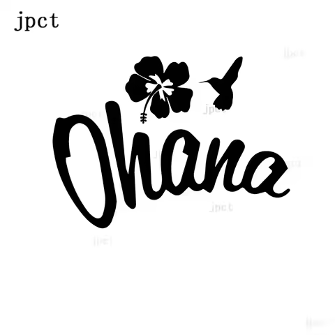 Vinyl ohana car stickers, weatherproof car styling cartoon car stickers, auto parts covered with scr