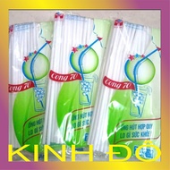 Set of 5 packs of white curved straws, 5 odorless sterilized cups