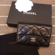 (KEEP)法國購回🇫🇷 Chanel 香奈兒 經典菱格銀色金屬 小羊皮零錢包卡夾 Classic Card Holder 中夾 名片包 名片夾