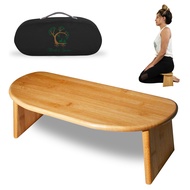 Monk & Llama Meditation Bench - Foldable, Ergonomic, Bamboo Kneeling Stool— Perfect Seiza Bench Medi