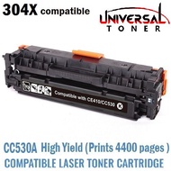 Compatible with HP CC530A (304X) Super High Yield Compatible BK Laser Toner (Prints 4400 Pages)
