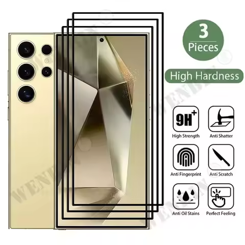 3 Pcs Tempered Glass For Samsung S26 S25 S24 Ultra Plus S23 Ultra Plus FE A26 A36 A16 A56 Screen Pro