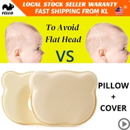 ❤(READY STOCK KL)❤ Soft Infant (PILLOW+COVER) Newborn Baby Pillow Memory Foam Prevent Flat Head Anti Roll Cushion Shape