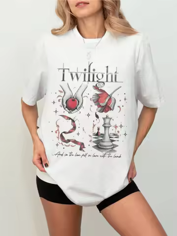 Twilight Inspired Shirt Book Cover Aesthetic TShirt Twilight Saga Fan Gift Vampires Wolves Romance U
