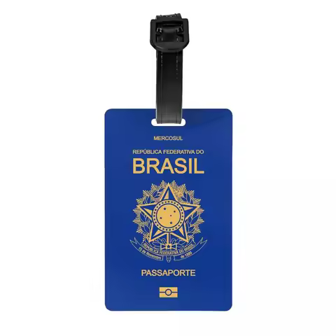 Brazil Passport Luggage Tag for Suitcases Funny Baggage Tags Privacy Cover ID Label