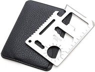 Ganzoo Credit Card Size Stainless Steel Multifunction Tool 12 Functions Including Case, Outdoor Tool