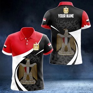 Egypt Flag & Coat of Arms Custom Name Polo Shirts Summer Casual Streetwear Men's Fashion Loose Jerse