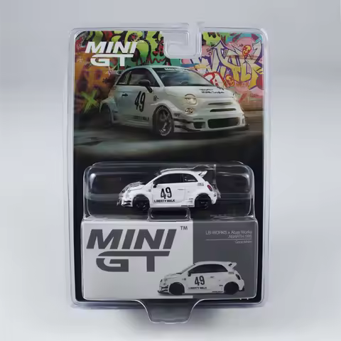 MINI GT 1:64 LB-WORKS x Abas Works LBWK ABARTH 595 White Blister Diecast Model Car