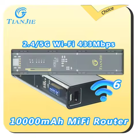 TIANJIE MF310 4G Mobile WiFi Router With 10000mAh Extended Battery MiFi 2.4G&5G Dual Band High Speed