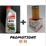 CASTROL ACTIV 4T + OIL FILTER (Y15/LC135/R15)