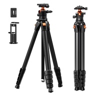 K&F Concept 73" Aluminum Compact Camera Tripod, Portable Travel Tripod Compatible with iPhone, 22 lb