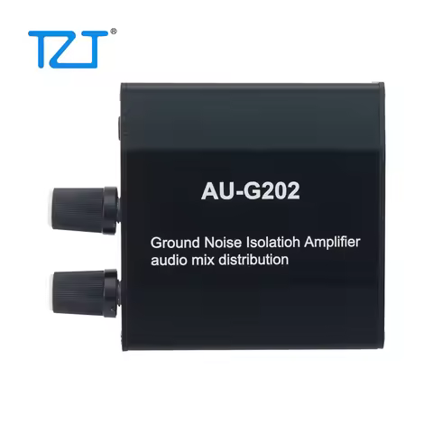TZT AU-G202 Ground Loop Noise Isolator Audio Mixer with 2 Inputs 2 Outputs for PC NS PS Game Console