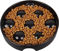 Dog Bowls Slow Feeder Ceramic, 2-3 Cups Slow Feeding Dog Bowl Small Medium Breed for Fast Eater, Puppy Slow Feeder Bowl for Dry &amp; Wet Food, Dog Dishes to Slow Down Eating, Prevents Choking - Black